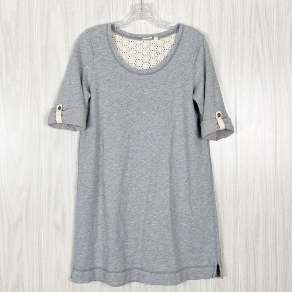 Anthropologie | Eloise | Gray Tab Sleeve Sweatshirt Dress Size Small